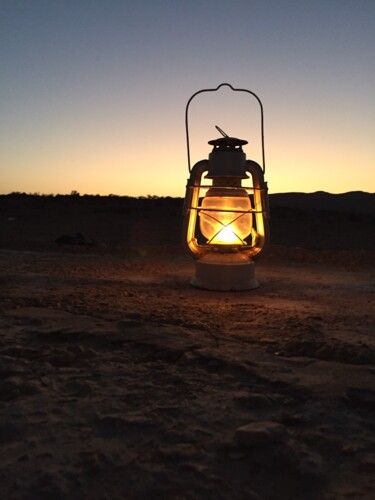 Photography titled "Lamp in desert" by Noura D.K, Original Artwork, Digital Photography