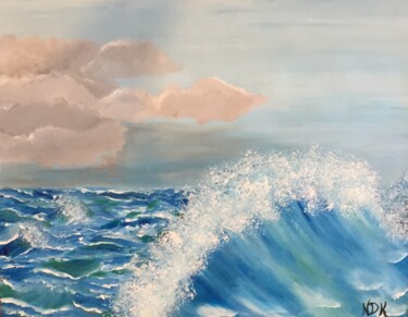 Картина под названием "waves" - Noura D.K, Подлинное произведение искусства, Акрил Установлен на Стекло