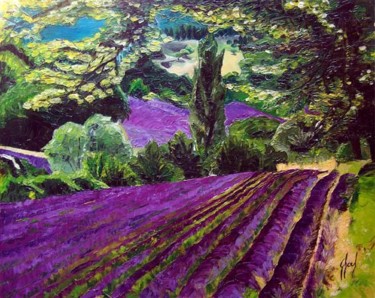 Peinture intitulée "Roussillon / Lavand…" par Noura Ghoul, Œuvre d'art originale