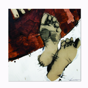 Painting titled "feet 4" by Boumaaza, Original Artwork