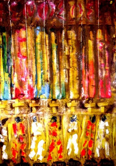 Painting titled "tibhirine où les 7…" by Nouredine Saidi, Original Artwork