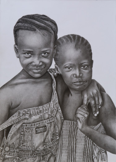 Dessin intitulée "Enfants 10" par Nourou Dine Ichola, Œuvre d'art originale, Crayon