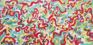 Malerei mit dem Titel "Tolérance dyptique" von Nouzha Bennani, Original-Kunstwerk, Acryl