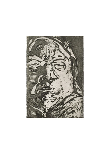 Incisioni, stampe intitolato "autoportrait 1 / aq…" da Laurence Nouzillat, Opera d'arte originale, incisione