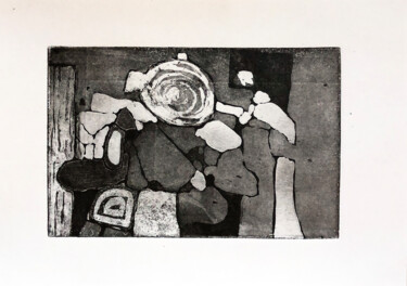 Gravures & estampes intitulée "agglomère  aquatinte" par Laurence Nouzillat, Œuvre d'art originale, Gravure