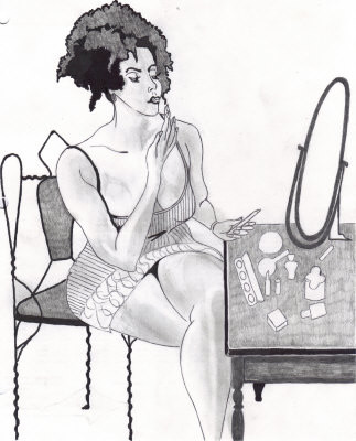 Drawing titled "Absorbed - A Woman…" by Nova B, Original Artwork, Other