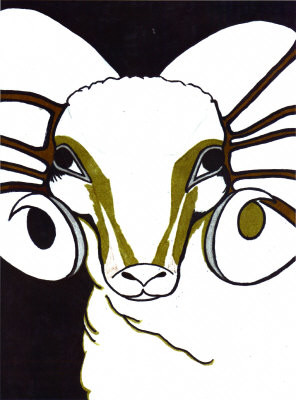 Drawing titled "Aries The Ram - Bum…" by Nova B, Original Artwork