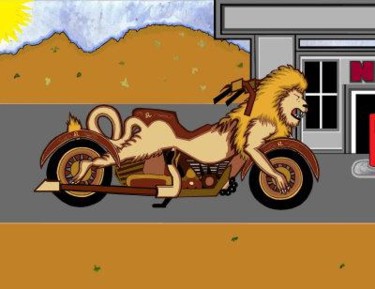 Painting titled "Lionmobile Concept" by Nova B, Original Artwork, Other