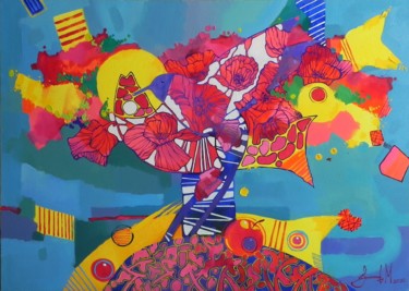 "DREAM OF FLYING" Painting titled ""DREAM OF FLYING"" by Novikovartfamily, Original Art, Oil