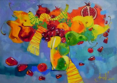 Malarstwo zatytułowany „"Fruit bouquet"  20…” autorstwa Novikovartfamily, Oryginalna praca, Olej