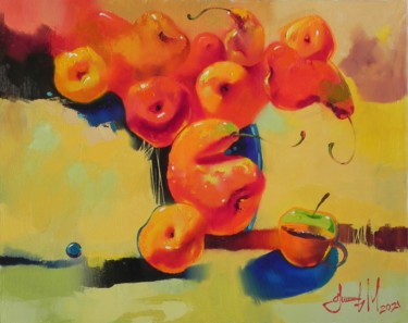 Painting titled ""Pear bouquet II" A…" by Novikovartfamily, Original Artwork, Oil