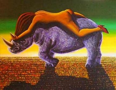 Painting titled "WOMAN ON TOP" by Marcelo Novo, Original Artwork, Acrylic