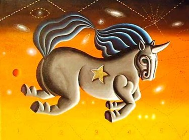 Pintura titulada "Estrella dorada" por Marcelo Novo, Obra de arte original