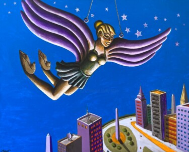 Schilderij getiteld "Angela Urbana" door Marcelo Novo, Origineel Kunstwerk, Acryl