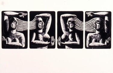 Peinture intitulée "The Four Muses" par Marcelo Novo, Œuvre d'art originale