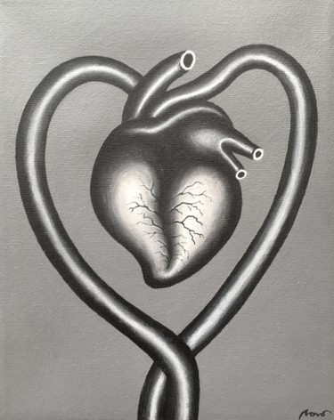 Painting titled "BIG HEART" by Marcelo Novo, Original Artwork, Acrylic