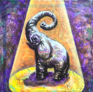 Painting titled "PICCOLO ELEFANTE" by Marcelo Novo, Original Artwork, Acrylic