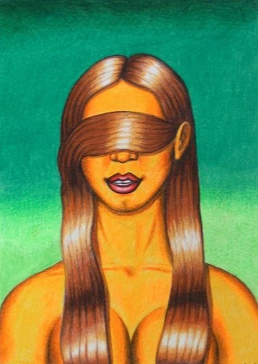 Desenho intitulada "Blindfold" por Marcelo Novo, Obras de arte originais, Outro