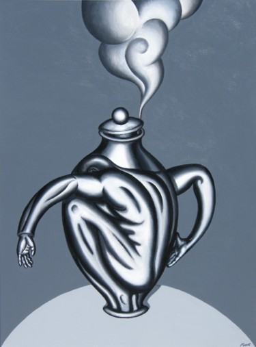 Malerei mit dem Titel "SELF-STEAM" von Marcelo Novo, Original-Kunstwerk, Öl