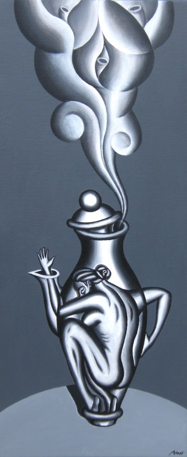 Painting titled "EARL GREY" by Marcelo Novo, Original Artwork, Acrylic