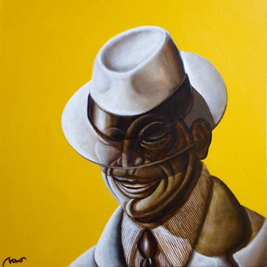Painting titled "HATTED" by Marcelo Novo, Original Artwork, Acrylic