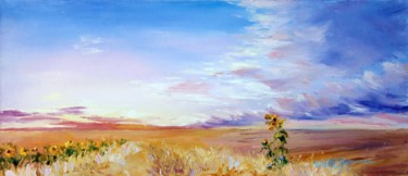 Peinture intitulée "Sunflowers" par Tatyana Zorina, Œuvre d'art originale, Huile