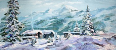 Картина под названием "Breath of winter" - Tatyana Zorina, Подлинное произведение искусства, Масло