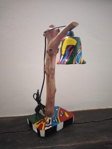 Sculpture titled "Lampe décorative de…" by Np, Original Artwork, Plaster
