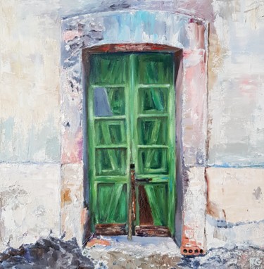 Картина под названием "old door 3" - Regina Grauberger, Подлинное произведение искусства, Масло
