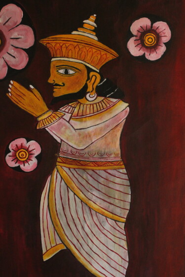 Картина под названием "Kandy art" - Nilanga Ranasinghe, Подлинное произведение искусства, Акрил