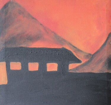 Painting titled "Evening" by Nilanga Ranasinghe, Original Artwork, Acrylic