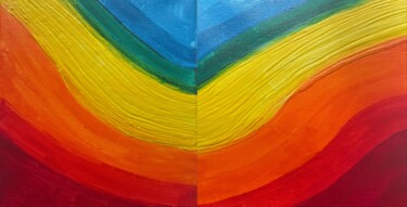 Peinture intitulée "The Yellow Stripe" par Nancy Riedell, Œuvre d'art originale, Acrylique Monté sur Châssis en bois