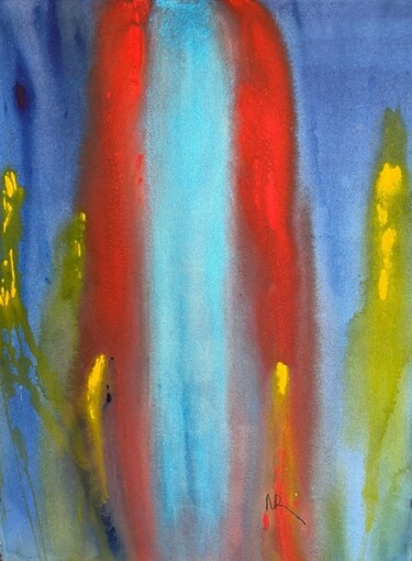 Pintura intitulada "Red Arch" por Nancy Riedell, Obras de arte originais, Aquarela