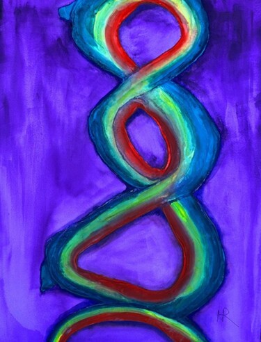 Painting titled "Abstract Ribbon" by Nancy Riedell, Original Artwork, Watercolor