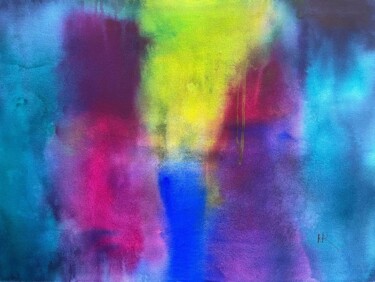 Peinture intitulée "Vibrant Connections" par Nancy Riedell, Œuvre d'art originale, Aquarelle