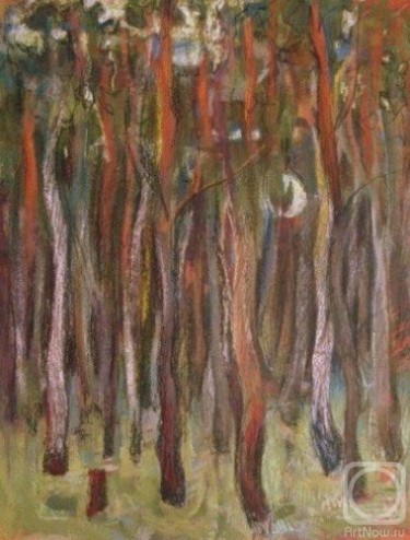 Картина под названием "The Forest_" - Nsamojlova, Подлинное произведение искусства, Масло