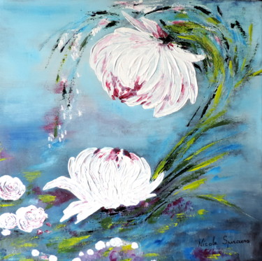 Painting titled "Dans mon jardin d'h…" by Nicole Spiraers, Original Artwork, Acrylic