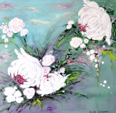 Painting titled "Dans mon jardin d'h…" by Nicole Spiraers, Original Artwork, Acrylic