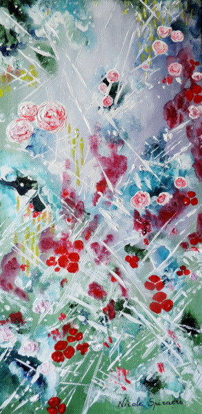 Картина под названием "A Fleur de toi... 7" - Nicole Spiraers, Подлинное произведение искусства, Акрил Установлен на Деревян…