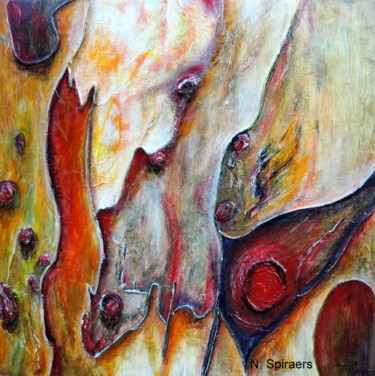 Peinture intitulée "Ecorce d'eucalyptus…" par Nicole Spiraers, Œuvre d'art originale, Acrylique