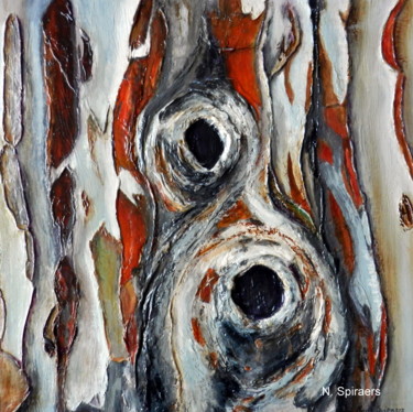 Painting titled "Ecorce de taxus bac…" by Nicole Spiraers, Original Artwork, Acrylic