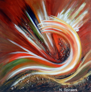 Painting titled "Comme un ouragan" by Nicole Spiraers, Original Artwork, Acrylic