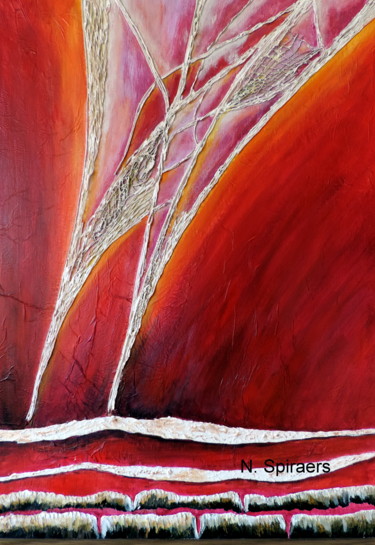 Peinture intitulée "Ecorce de palmier w…" par Nicole Spiraers, Œuvre d'art originale, Acrylique