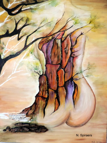 Peinture intitulée "A l'ombre des pins.…" par Nicole Spiraers, Œuvre d'art originale, Acrylique Monté sur Châssis en bois