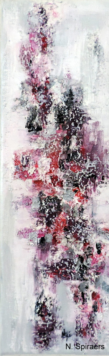 Peinture intitulée "En rouge et noir 1" par Nicole Spiraers, Œuvre d'art originale, Acrylique Monté sur Châssis en bois