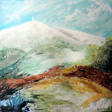Painting titled "Mont Ventoux" by Nicole Spiraers, Original Artwork, Acrylic Mounted on Wood Stretcher frame