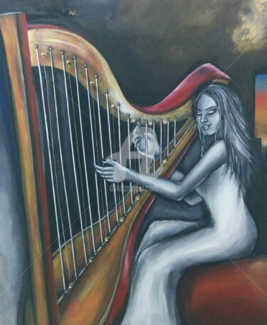Painting titled "The harmony of abse…" by Despoina Ntarda, Original Artwork, Acrylic