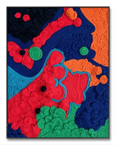 Art textile intitulée "Full of life" par Ntokozo Buthelezi, Œuvre d'art originale, String Art