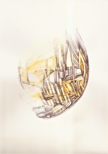 Zeichnungen mit dem Titel "SCAN0215" von Nuage 40, Original-Kunstwerk, Kugelschreiber