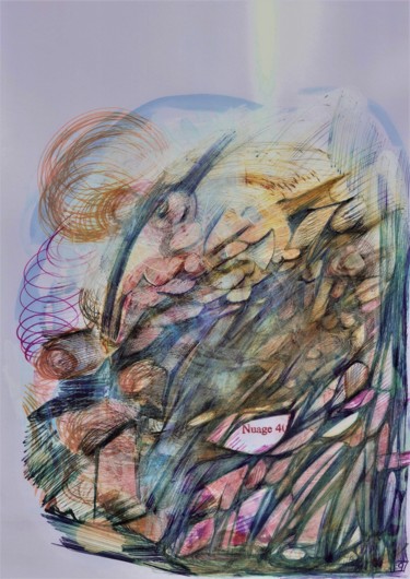 Dessin intitulée "LA FOLIE DES GRANDS…" par Nuage 40, Œuvre d'art originale, Stylo à bille